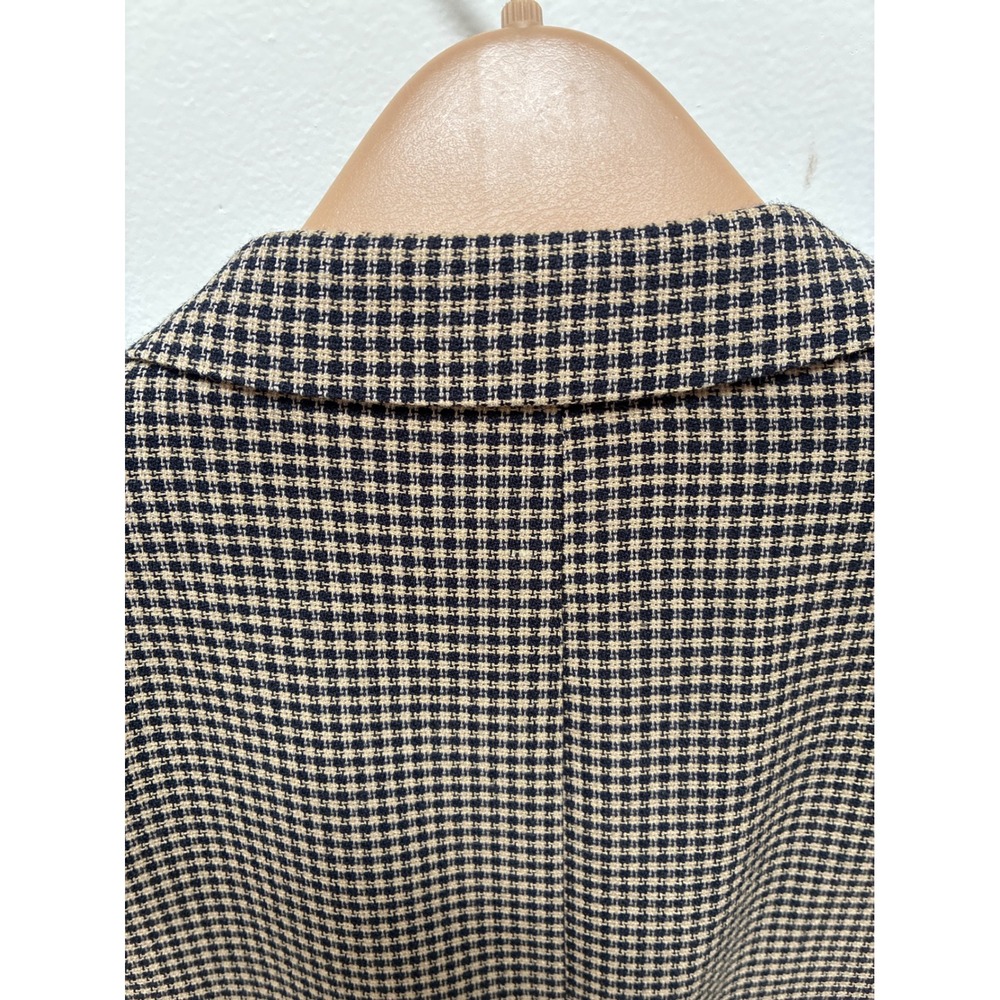 Hardwick Clothes Mens 46R Blazer Sport Coat Tan Navy Houndstooth USA Tailored - Picture 7 of 8